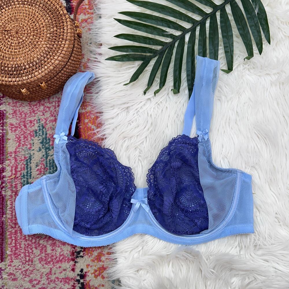 Adore Me Blue Lace Bra 40DD